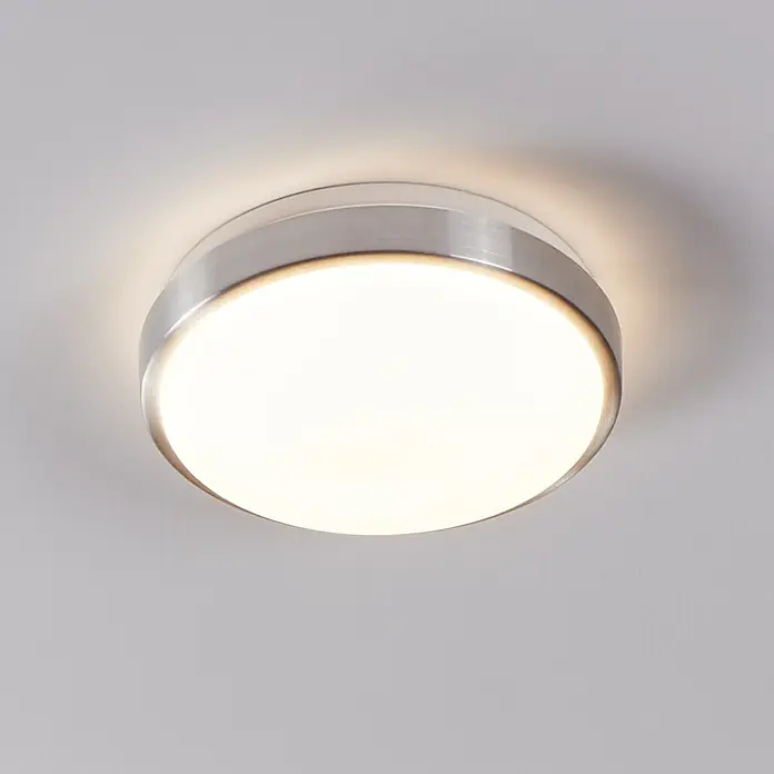 Eglo LED-Wand- & Deckenleuchte Competa 1 - 22 W, Weiß/Silber, 245 mm - Deckenleuchte mit runder Form, schlichtem Design und warmweißem Licht für eine angenehme Atmosphäre im Raum.