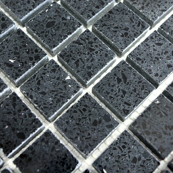 Mosaikfliese Quadrat Artifical XCM ASM22 (30,5 x 30,5 cm, Schwarz, Glänzend)
