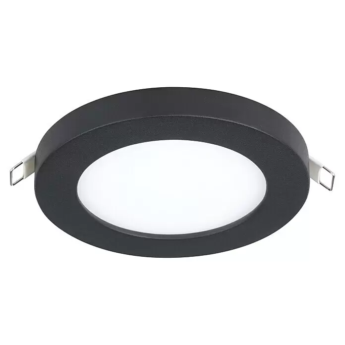 Eglo LED-Einbauleuchte rund FUEVA FLEX5,5 W, Ø x H: 11,7 x 0,2 cm, Schwarz, Neutralweiß