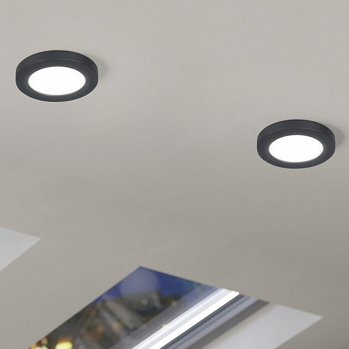 Eglo LED okrogla vgradna svetilka Fueva Flex  (5,5 W, Ø x V: 11,7 x 0,2 cm, Črna, Nevtralno bela) | Vgradni žarometi | Reflektorji in žarometi | Svetila | Elektro in svetila | Izdelki | BAUHAUS