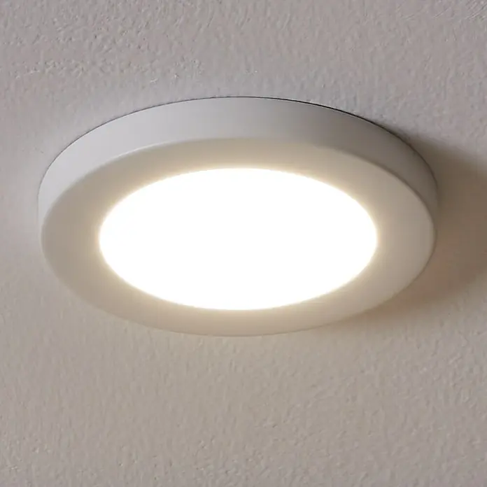 Eglo LED-Einbauleuchte rund FUEVA FLEX - 5,5 W, Ø x H: 11,7 x 0,2 cm, Weiß, Neutralweiß - Weiße LED-Deckenleuchte für den Innenbereich, die ein helles, effizientes und modernes Licht für jeden Raum bietet.