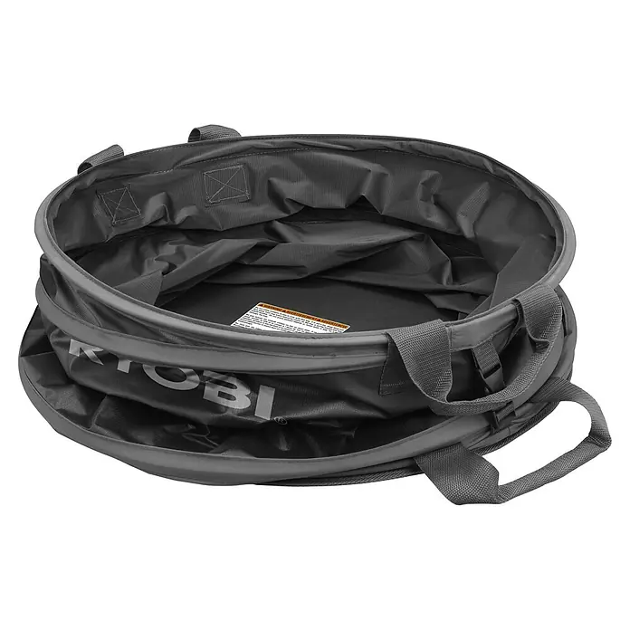 Ryobi Gartenabfallsack RAC368 - Höhe: 6 cm - Die graue Ryobi Gartentasche, ideal für Gartenabfälle, ist leer und steht zur Verwendung bereit. Praktisch mit Tragegriffen.