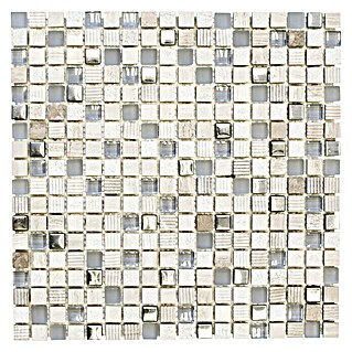 Mosaikfliese Quadrat Crystal Mix XCM HQ10 (30,5 x 30,5 cm, Grau/Silber, Matt)