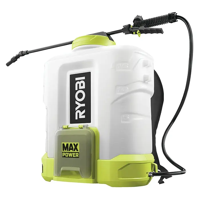 Ryobi Max Power Akku-Drucksprühgerät 36V RY36BPSA-0 - 36 V, Li-Ionen, Ohne Akku, Betriebsdruck: 1,3 bar - 6,4 bar - Ryobi Akku-Rückenspritze mit Max Power Technologie. Zum einfachen und effizienten Ausbringen von Flüssigkeiten im Garten.