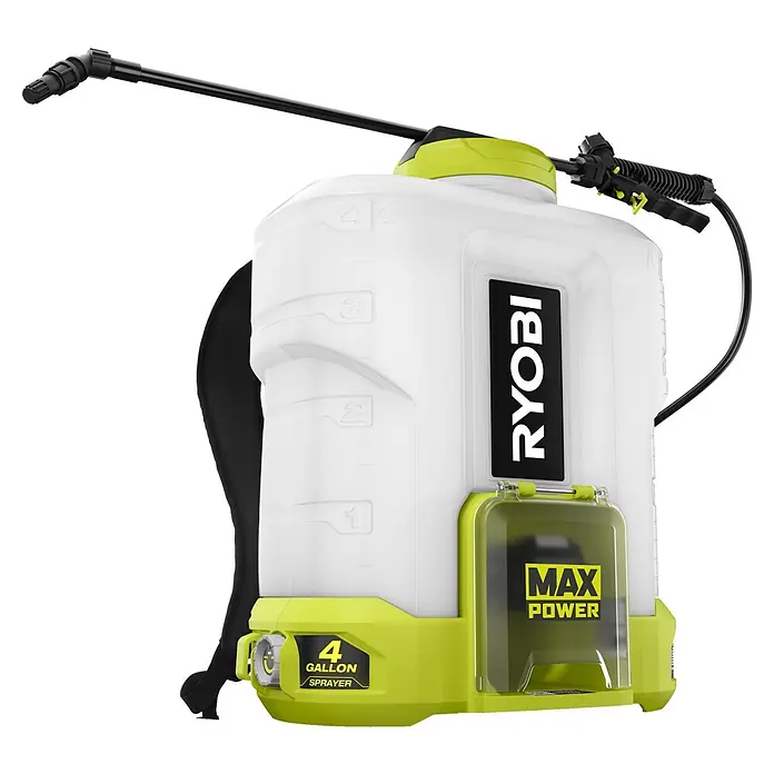 Ryobi Max Power Akku-Drucksprühgerät 36V RY36BPSA-0 - 36 V, Li-Ionen, Ohne Akku, Betriebsdruck: 1,3 bar - 6,4 bar - Ryobi 4-Gallonen-Rückenspritze mit Max Power für effizientes und komfortables Sprühen im Garten oder auf dem Feld.