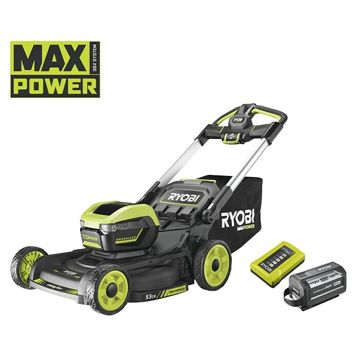 Ryobi Max Power Akku-Rasenmäher RY36LMXSP53A-160 (36 V, 1 Akku, 6 Ah, Schnittbreite: 53 cm) | BAUHAUS