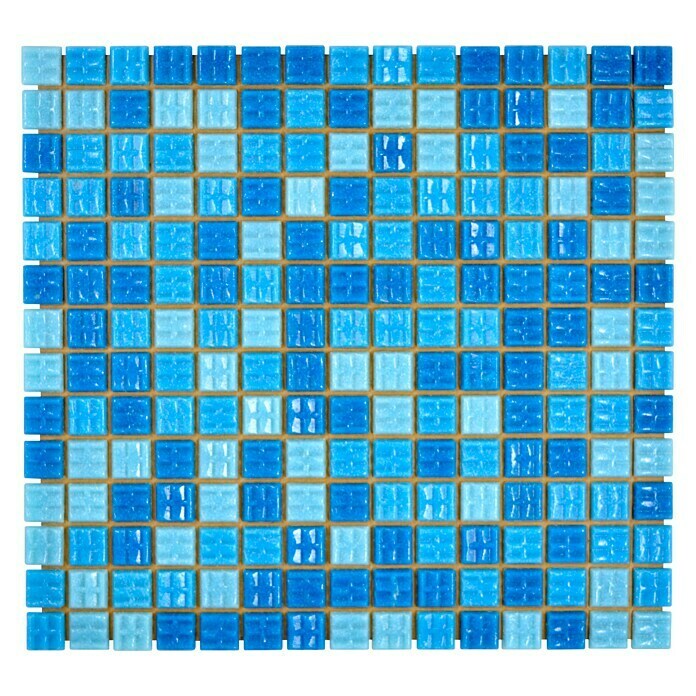 Mozaïektegel (32,7 x 30,5 cm, Blauw, Glanzend)