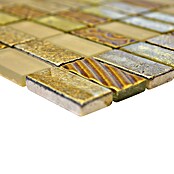 Mosaikfliese Rechteck Crystal Mix XCM CRS4 (30 x 30 cm, Gold, Glänzend)