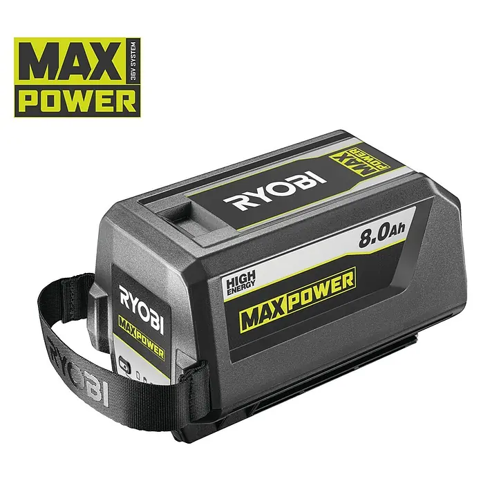 Ryobi Max Power Akku RY36B80B - 36 V, 8 Ah, Li-Ionen - Ryobi Max Power 36V-System 8.0Ah Akku für maximale Leistung und lange Laufzeit Ihrer Werkzeuge.