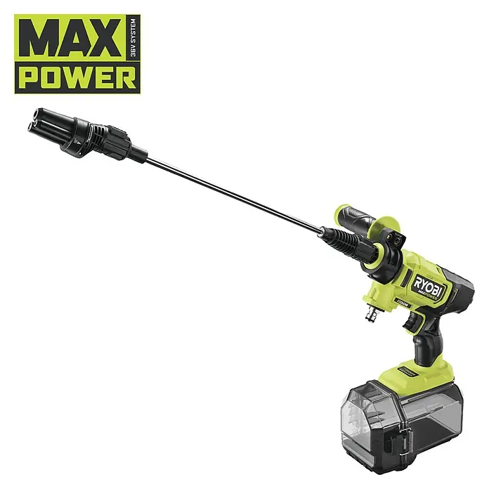 Ryobi Max Power Akku-Hochdruckreiniger RY36PWX41A-0 - 36 V, Ohne Akku, Max. Druck: 41 bar, Fördermenge: 160 l/h - RYOBI Max Power 36V-System-Hochdruckreiniger für effiziente Reinigung im Außenbereich. Vielseitig und leistungsstark für Haus und Garten.