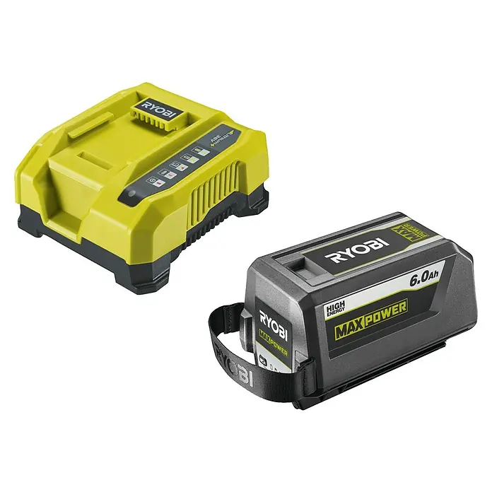 Ryobi Max Power Akku-Set RY36BK60B-160 - 36 V, 6 Ah, Li-Ionen, 1 Akku - Ryobi 36V Lithium+ Akku-Ladegerät und 6.0Ah Max Power Akku für Elektrowerkzeuge.