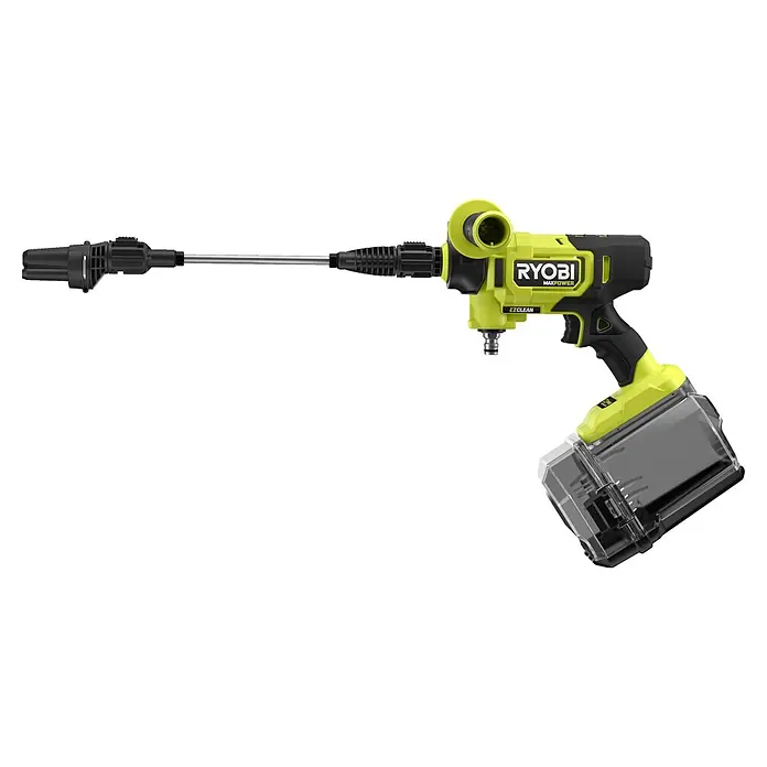 Ryobi Max Power Akku-Hochdruckreiniger RY36PWX41A-0 - 36 V, Ohne Akku, Max. Druck: 41 bar, Fördermenge: 160 l/h - Abbildung einer Ryobi MaxPower Akku-betriebenen Hochdruckreinigungspistole.