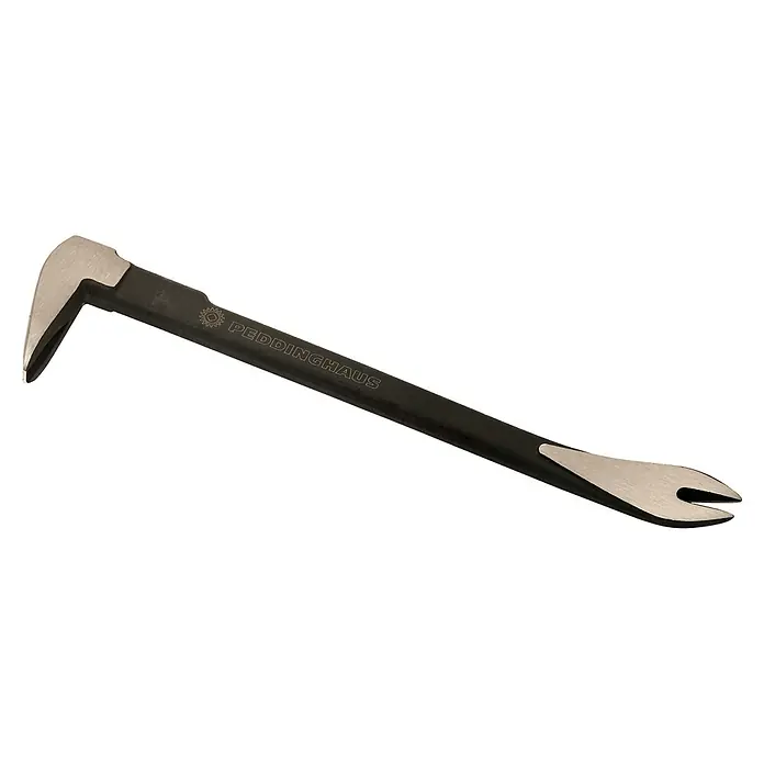 Peddinghaus Präzisionseisen Nailexpress - L x B: 305 x 14 mm - Ein Peddinghaus Brecheisen mit silbernen Enden und einem schwarzen Griff. Ideal zum Heben und Aufbrechen von Materialien.