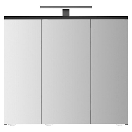 Camargue LED-Spiegelschrank Aragonit (B x H: 72,2 x 68,2 cm, Holz, Schwarz)