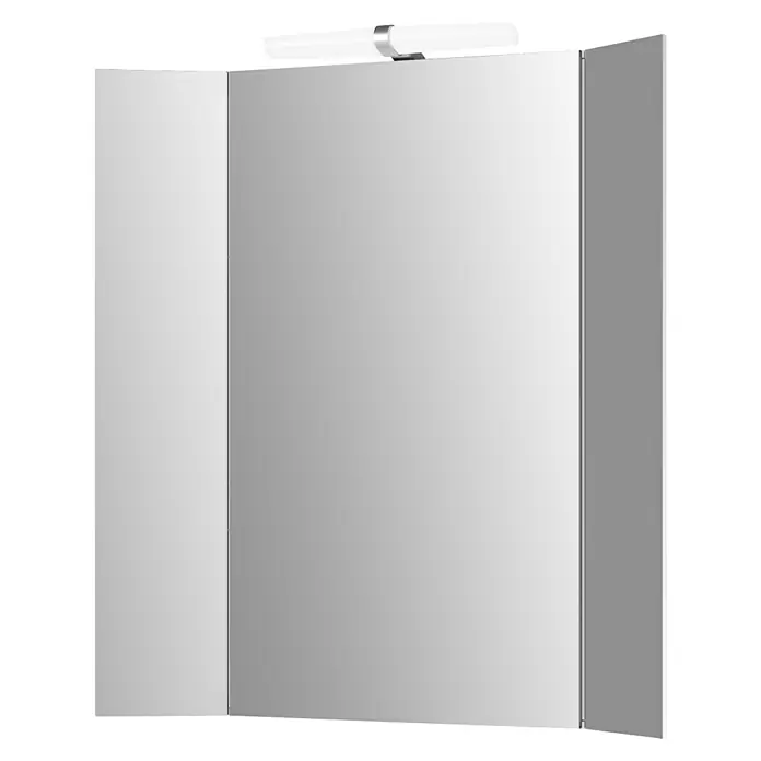 Camargue LED-Spiegelschrank Verdit - B x H: 44,6 x 77,1 cm, Holz, Weiß - Spiegelschrank mit Beleuchtung, ideal für Badezimmer. Praktisch und stilvoll.