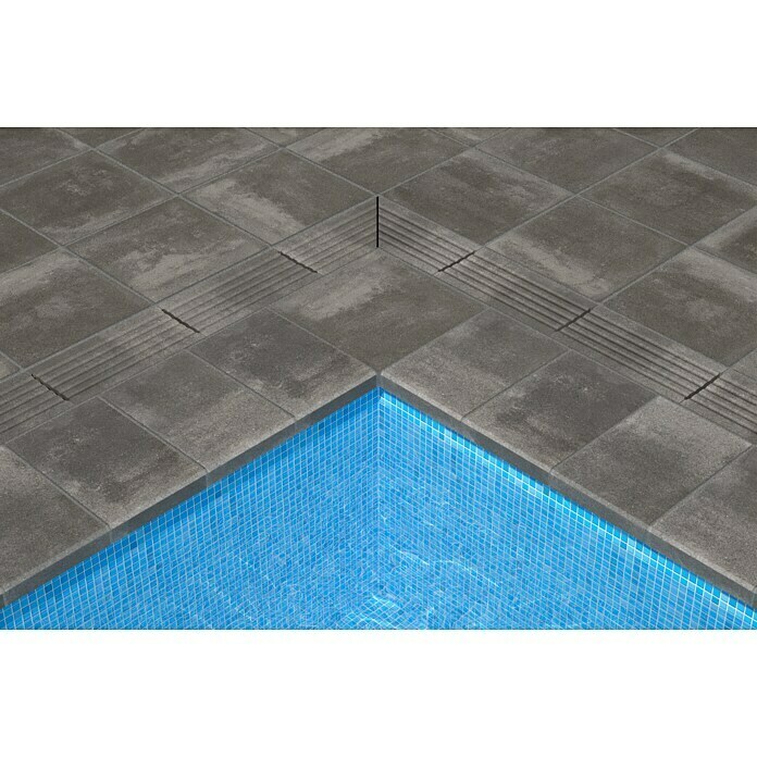 SAS Tessera Poolumrandung (32,8 x 50 x 6 cm, Anthrazit, Beton) | BAUHAUS