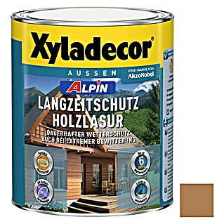 Xyladecor Langzeitschutz-Holzlasur Alpin (Zeder, 1 l, Seidenglänzend, Lösemittelbasiert)