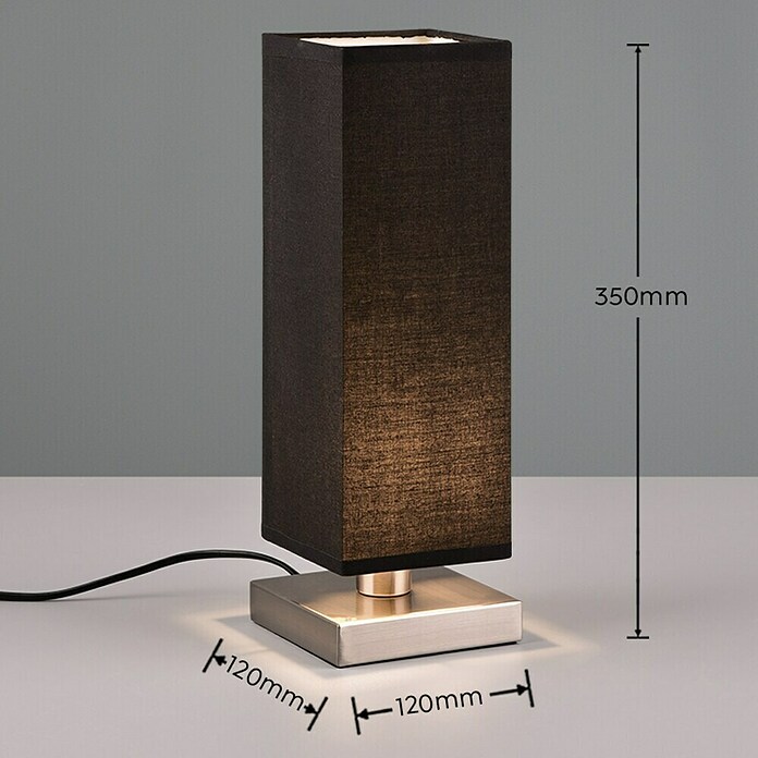Trio Lighting Lámpara de sobremesa decorativa Touch (60 W, L x An x Al: 12 x 12 x 35,5 cm, Gris/Negro, E14) | BAUHAUS