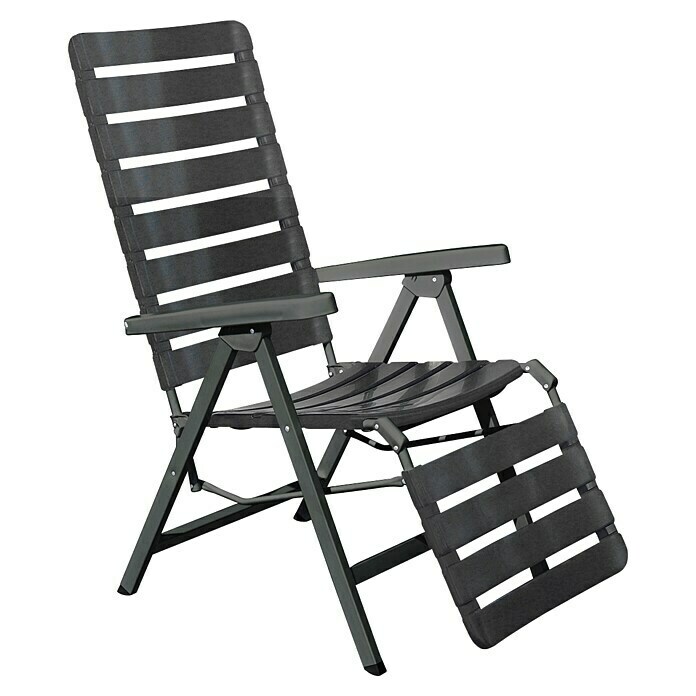 Tumbona reclinable Poel (Antracita, Polipropileno, Respaldo regulable, An x Pr x Al: 60 x 80 x 110 cm) | BAUHAUS