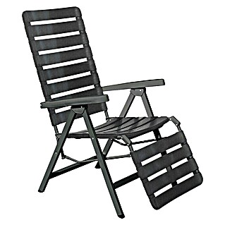 Tumbona reclinable Poel (Antracita, Polipropileno, Respaldo regulable, An x Pr x Al: 60 x 80 x 110 cm)