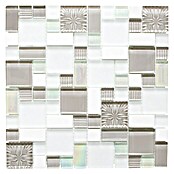 Mosaikfliese Crystal Mix XCM MC659 (30 x 30 cm, Weiß/Grau, Matt)