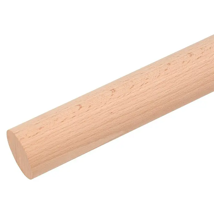 Dolle Handlauf PS 3/40 - Buche Natur, Unbehandelt, Rund, Länge: 200 cm - Nahaufnahme eines hellen Holzrundstabs, ideal für Bastelarbeiten oder als Rohmaterial für DIY-Projekte.