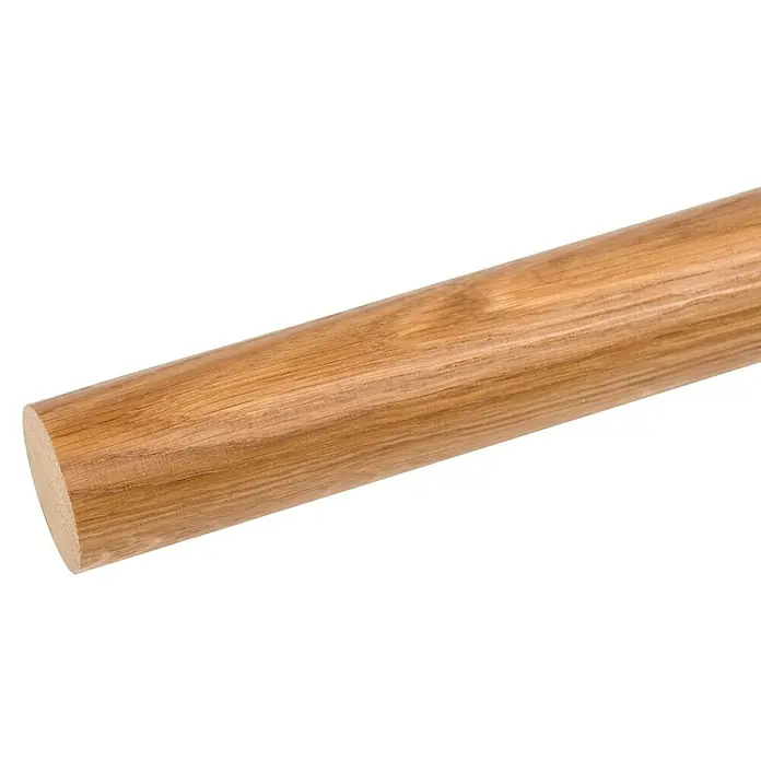 Dolle Handlauf PS 3/50Eiche, Lackiert, Rund, Länge: 200 cm - Detailaufnahme eines hölzernen Rundstabs, der durch seine natürliche Maserung und warme Farbgebung besticht. Ideal für Handwerksprojekte.