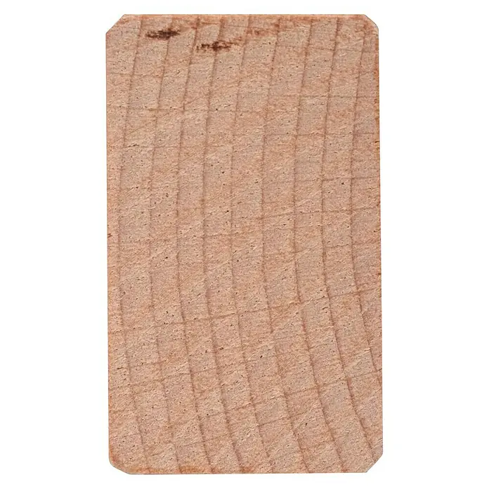 Dolle Handlauf PS 3/R - Buche Natur, Lackiert, Rechteckig, Länge: 200 cm - Nahaufnahme eines hellbraunen Holzstücks mit markanter Maserung, ideal für Bastelarbeiten und zur Präsentation natürlicher Materialien.
