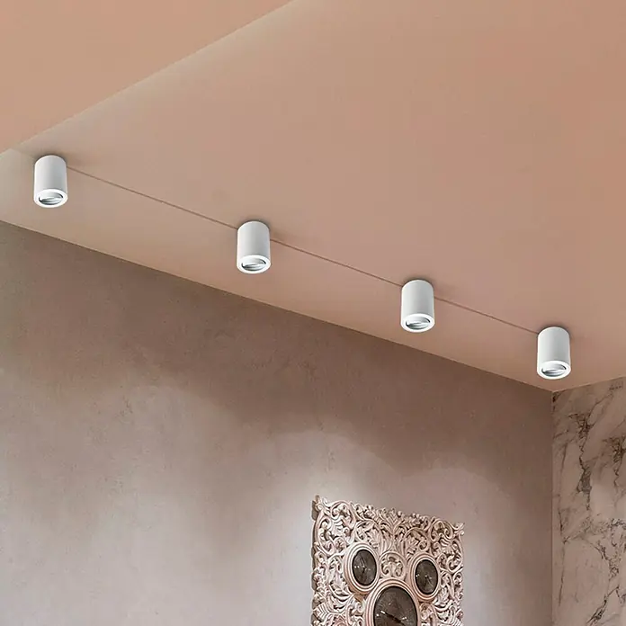Alverlamp Foco de pared de superficie basculante - Negro, GU10, Ø x Al: 8 x 8,5 cm - Luces de techo: Iluminación moderna con focos blancos y elegantes para un ambiente de habitación elegante.