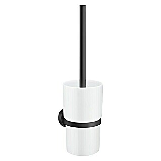 Smedbo Toiletborstel met houder Porselein HOME (Porselein, Zwart, wit)
