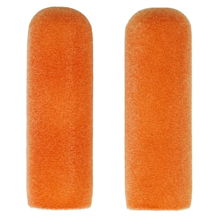 swingcolor Komfort Lackwalze - 2 Stk., Breite Walze: 10 cm, Bügelstärke: 6 mm, Orange - Zwei orangefarbene Mikrofonwindschutzscheiben für klare Tonaufnahmen im Freien.