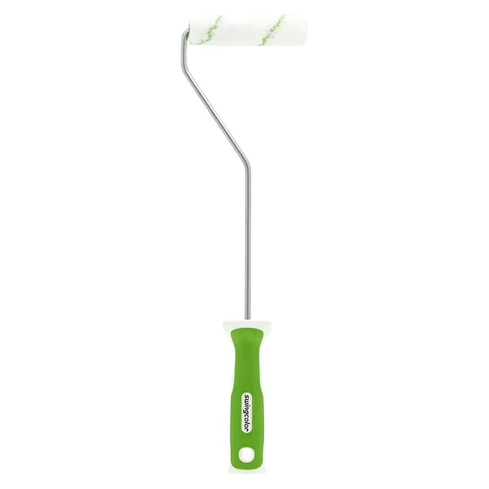 swingcolor Premium Lasurroller 2K - Breite Walze: 10 cm, Bügelstärke: 6 mm, Florhöhe: 5 mm - Farbroller mit grünem Griff der Marke Swingcolor. Das Produkt ist ideal zum einfachen und gleichmäßigen Auftragen von Farben.