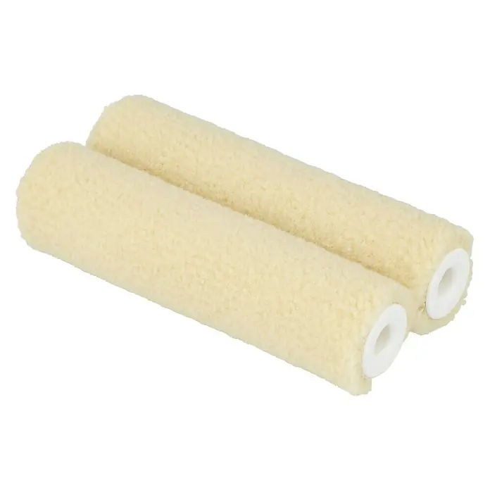 Profi Depot by Storch-Ciret Lackwalze K17 - 2 Stk., Breite Walze: 10 cm, Bügelstärke: 6 mm, Sand - Zwei Farbwalzen mit cremefarbener Oberfläche und weißen Enden. Perfekt zum Auftragen von Farbe auf Oberflächen.