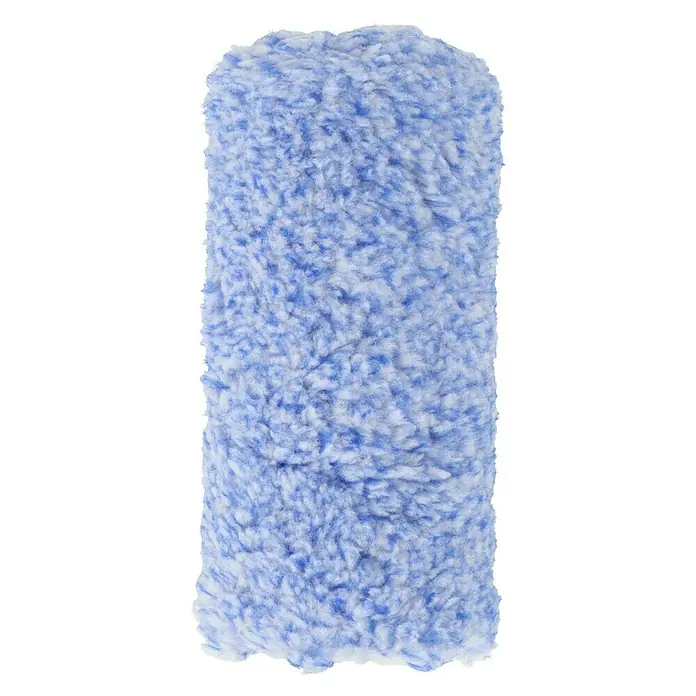 Profi Depot by Storch-Ciret Farbwalze K30 - Breite Walze: 12 cm, Bügelstärke: 6 mm, Blau meliert - Nahaufnahme einer blauen und weißen Farbwalze, die sich ideal für glatte Oberflächen eignet. Perfekt für präzise Anstriche.