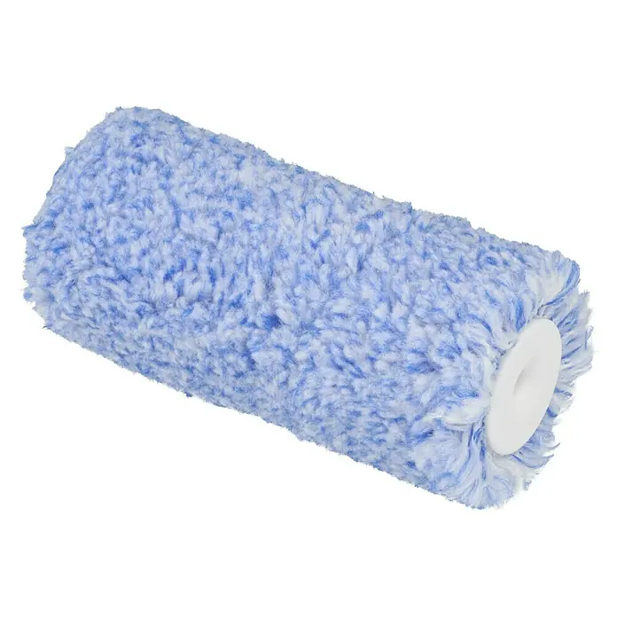 Profi Depot by Storch-Ciret Farbwalze K30 - Breite Walze: 12 cm, Bügelstärke: 6 mm, Blau meliert - Nahaufnahme einer blauen und weißen Farbwalze mit synthetischem Bezug.