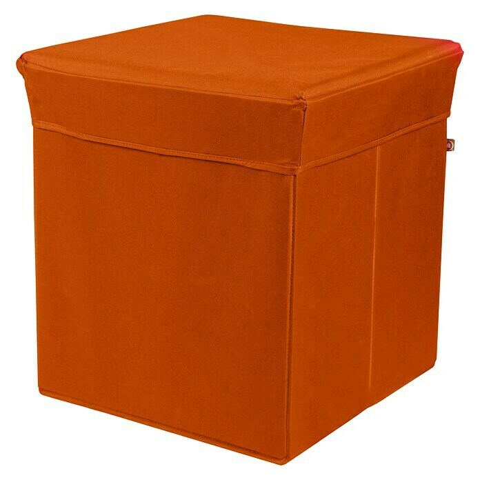 Phönix Sitz- & Aufbewahrungsbox Stor itL x B x H: 41 x 41 x 44 cm, Polyester, Orange Front View