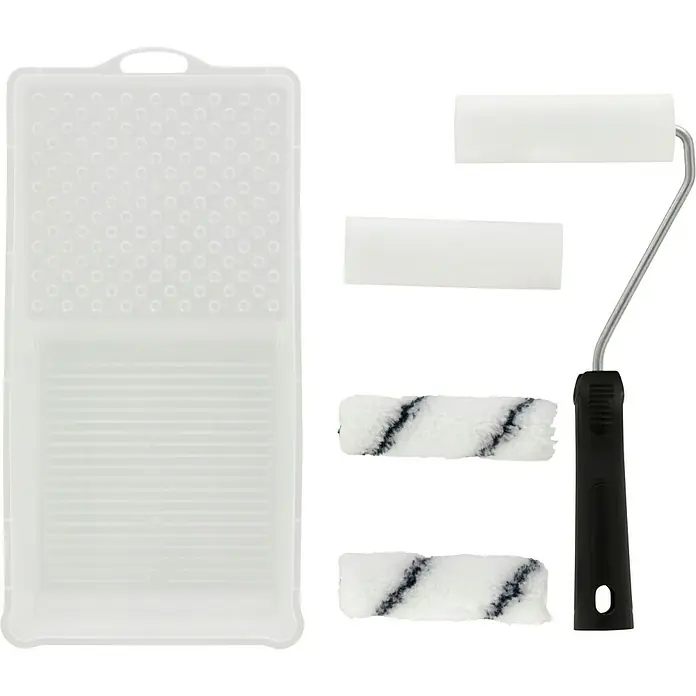 Farbroller-Set Streich- und Lackier-Set - 6 -tlg. - Maler-Set mit Farbwanne und verschiedenen Farbwalzen. Ideal zum Streichen von Wänden und Decken.