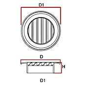 Rejilla de ventilación (Diámetro: 10 cm, Plástico)