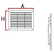Rejilla de ventilación (23 x 23 cm, Plástico)