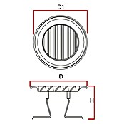Rejilla de ventilación con muelle Ø12/16 (Diámetro: 12 cm, Plástico (ABS))