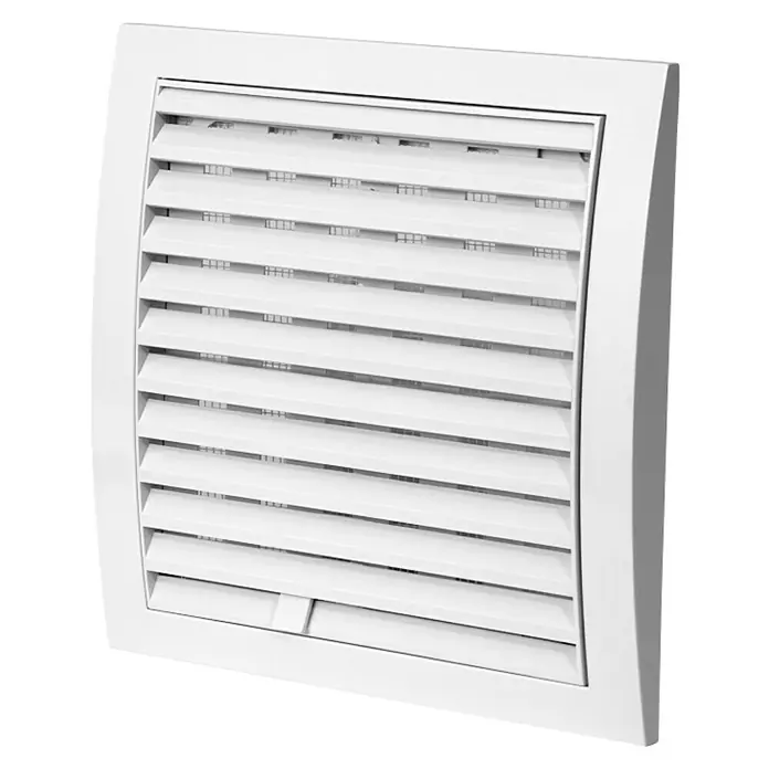 Odem Rejilla de ventilación con regulador - 15 x 15 cm, Plástico (ABS) - Rejilla de ventilación blanca para ventilación de habitaciones con lamas ajustables para controlar el flujo de aire.