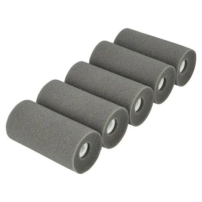 Profi Depot by Storch-Ciret Lackwalze Konkav - 5 Stk., Breite Walze: 7 cm, Bügelstärke: 6 mm - Fünf graue Schaumstoffrollen für Malerarbeiten, ideal zum Auftragen von Farben und Lacken auf glatten Oberflächen.