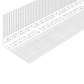 Odem Perfil angular con malla (L x An x Al: 2,5 m x 120 mm x 80 mm, PVC, Blanco)
