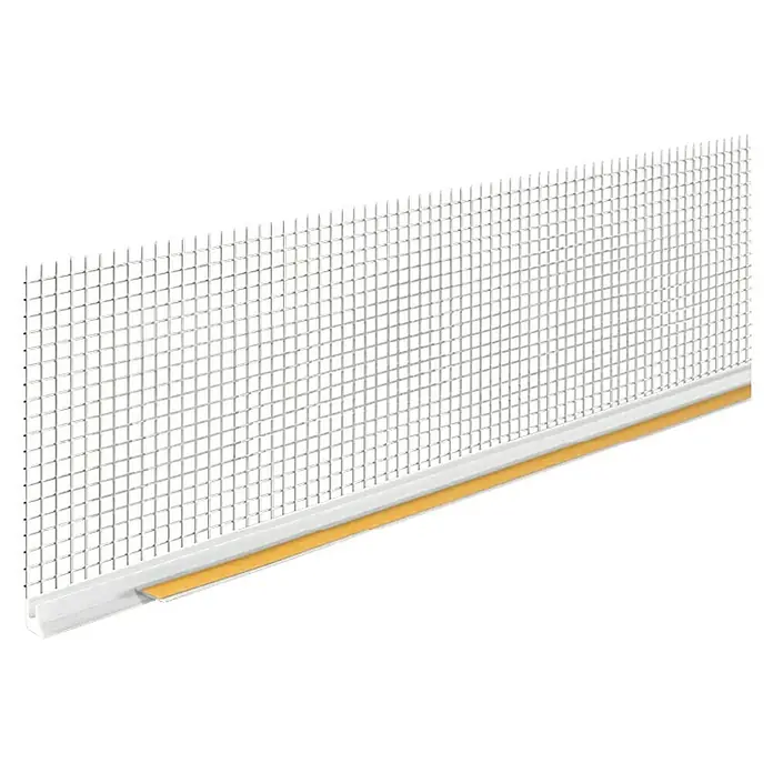 Odem Perfil de marco para ventana - L x An x Al: 2,4 m x 21 mm x 100 mm, Plástico, Blanco - La imagen muestra un perfil de malla con tira adhesiva, útil para diversos proyectos de construcción y renovación.