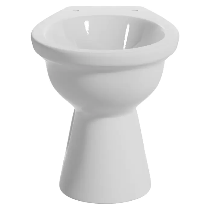 Simena Stand-WC - Mit Spülrand, Ohne Spezialglasur, Spülform: Tief, WC Abgang: Waagerecht, Weiß