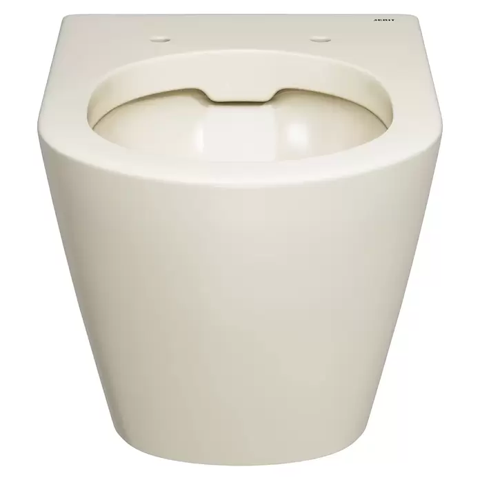 RAK Ceramics Feeling Wand-WC-Set - Spülrandlos, Ohne Spezialglasur, Spülform: Tief, WC Abgang: Waagerecht, Greige