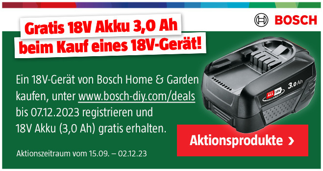 Herbst Aktion Bosch gratis Akku 