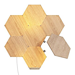 Nanoleaf Starterkit Elements Hexagons 7 Panels (7 Stk., 42 W, Holzoptik, Mehrfarbig, Hexagons, Smart Home-fähig: Ja)