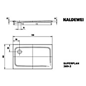 Kaldewei Duschwanne Superplan 389-2  (120 x 80 cm, Mit Styroporträger, Stahl-Email, Weiß)