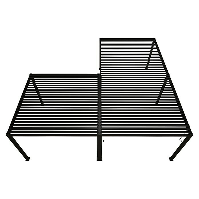 Sorara Lamellenpavillon Infinite (B x T: 720 x 720 cm, Anthrazit, Anthrazit, Ecke rechts) | BAUHAUS